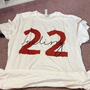 Bella Canvas White Tee with Red Print